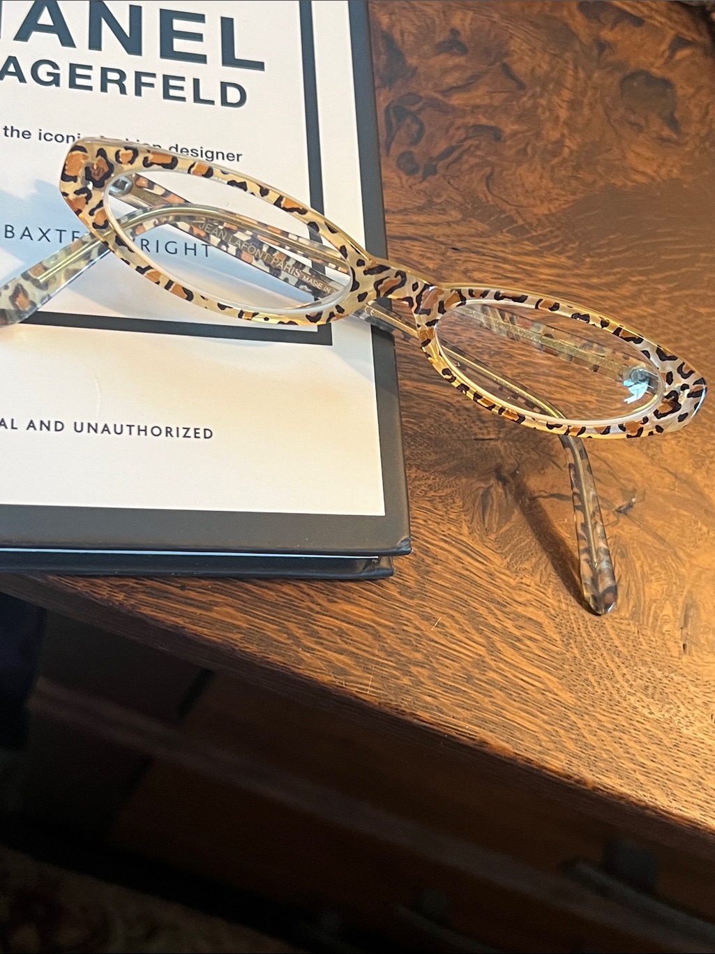 Vintage Jean Lafont Paris Leopard Print Cat-Eye Eyeglasses /Rare